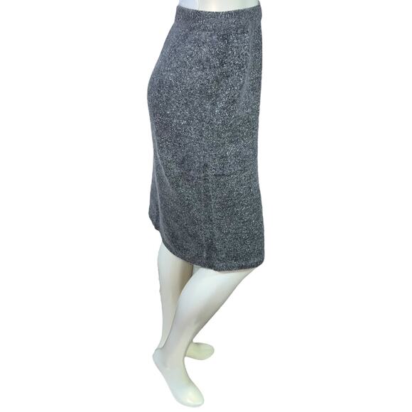 Vintage 80s Segue Luxury Gray Angora Silk Blend Pencil Skirt Medium M Wool - Picture 4 of 11